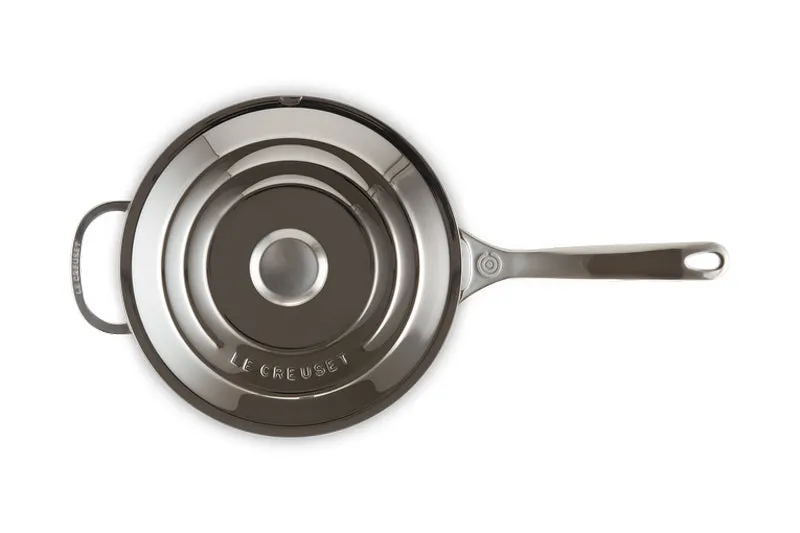 Le Creuset Signature Stainless Steel Chef's Pan with Lid 24cm with Helper Handle