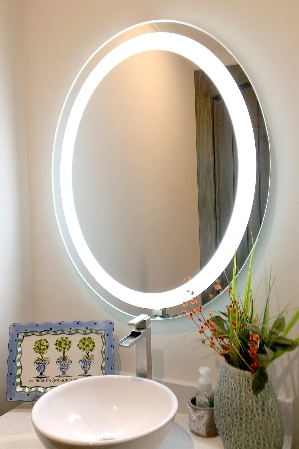 LED Mirror (Front-Lighted Oval) 30" x 36"