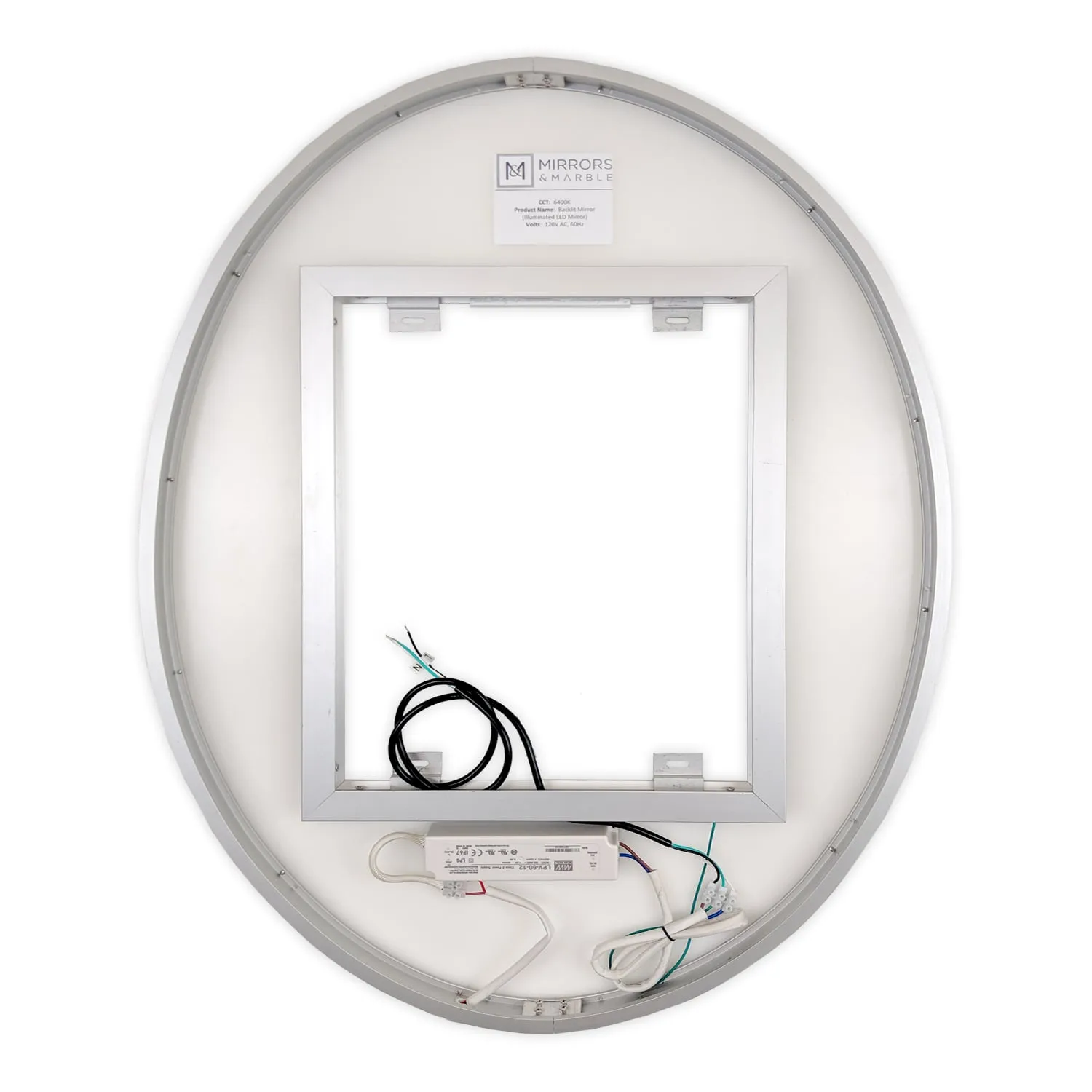 LED Mirror (Side-Lighted Oval) 30" x 36"