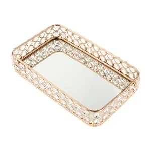 LICHTS Rectangle Crystal Tray Table Mirrored Perfume Care Perfume Organizer Wedding