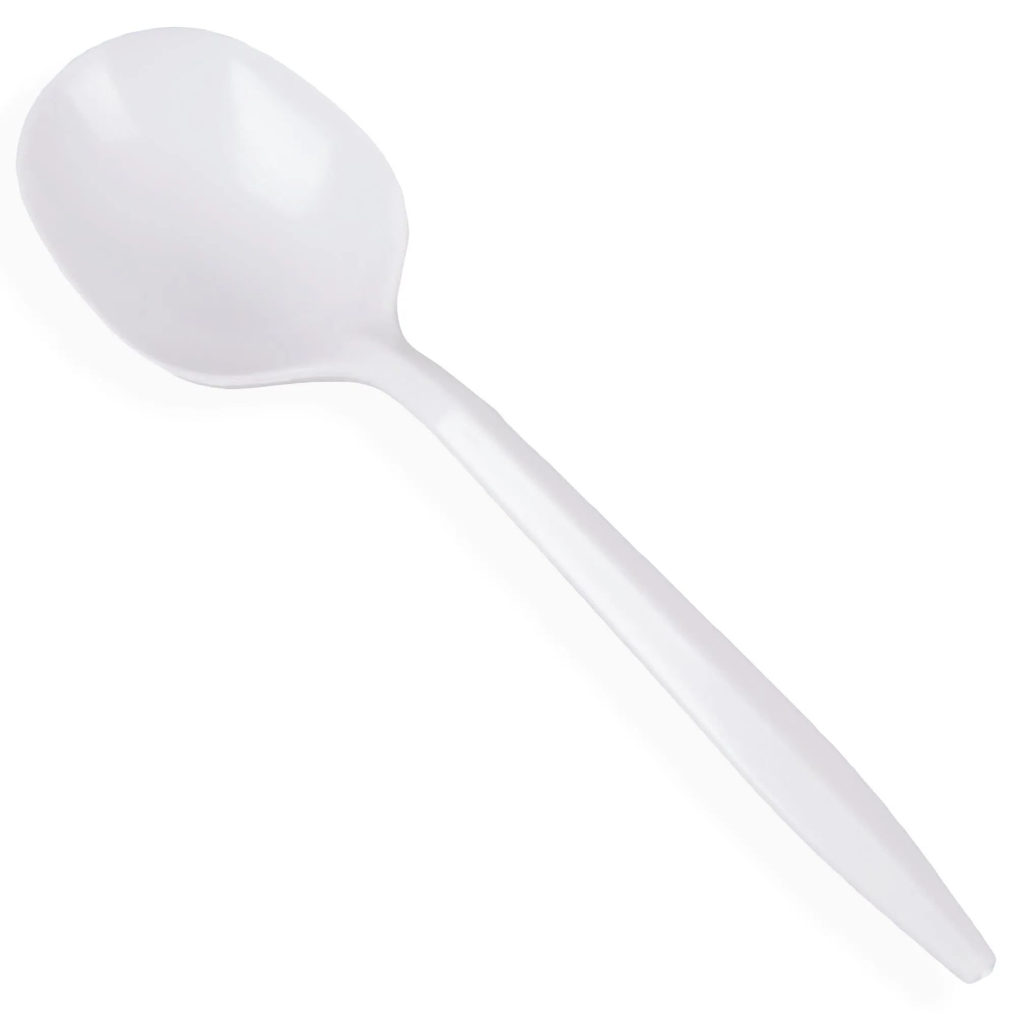 Light-Weight White Disposable Plastic Soup Spoons