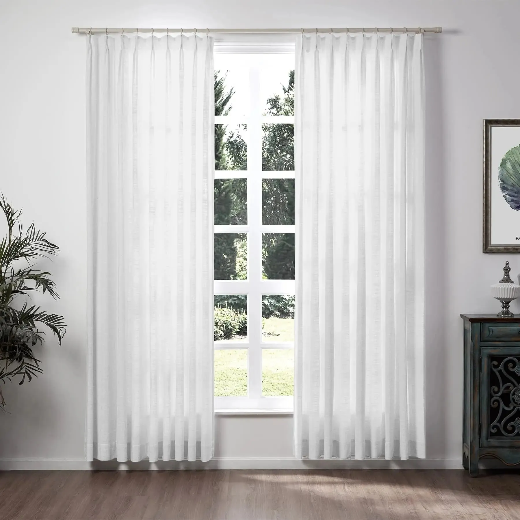 Liz Linen Ready Made Curtains Pinch Pleat Unlined