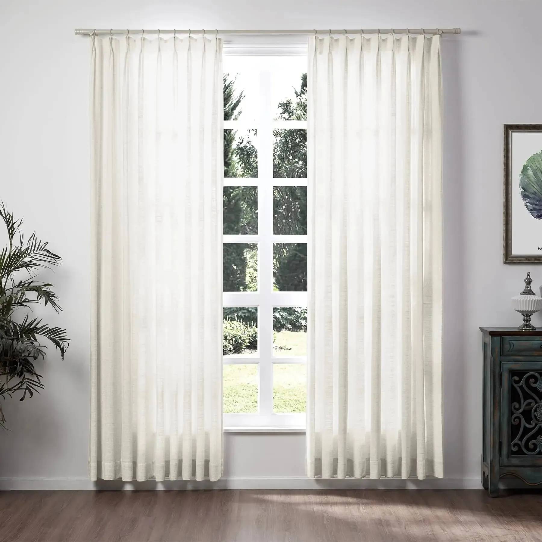 Liz Linen Ready Made Curtains Pinch Pleat Unlined