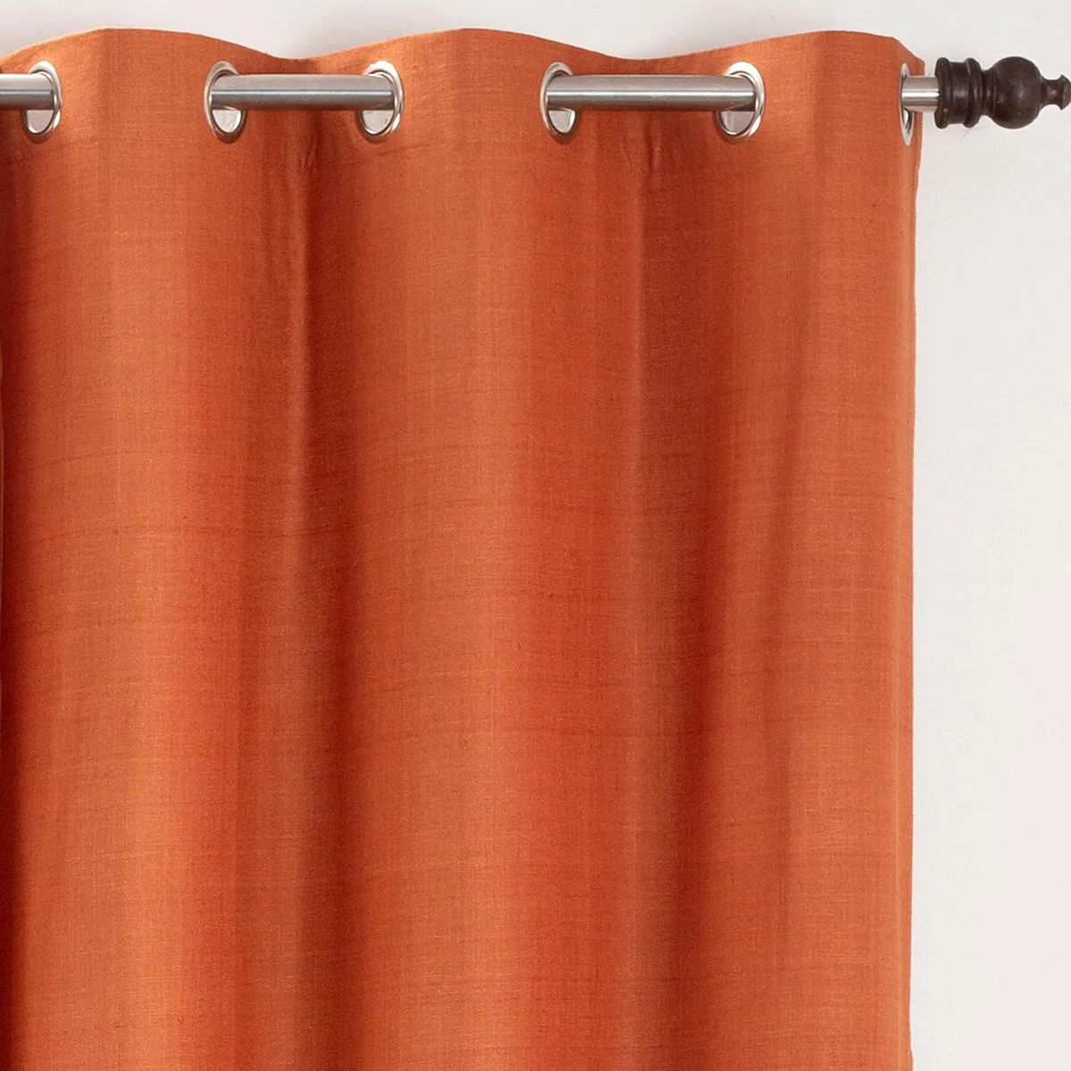 Marly Matt Textured 2PC Rust Orange Curtain Set