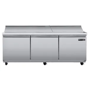 Maxx Cold - MVR72MHC V-Series 3 Door Refrigerated Mega Top Sandwich and Salad Prep Station, in Stainless Steel