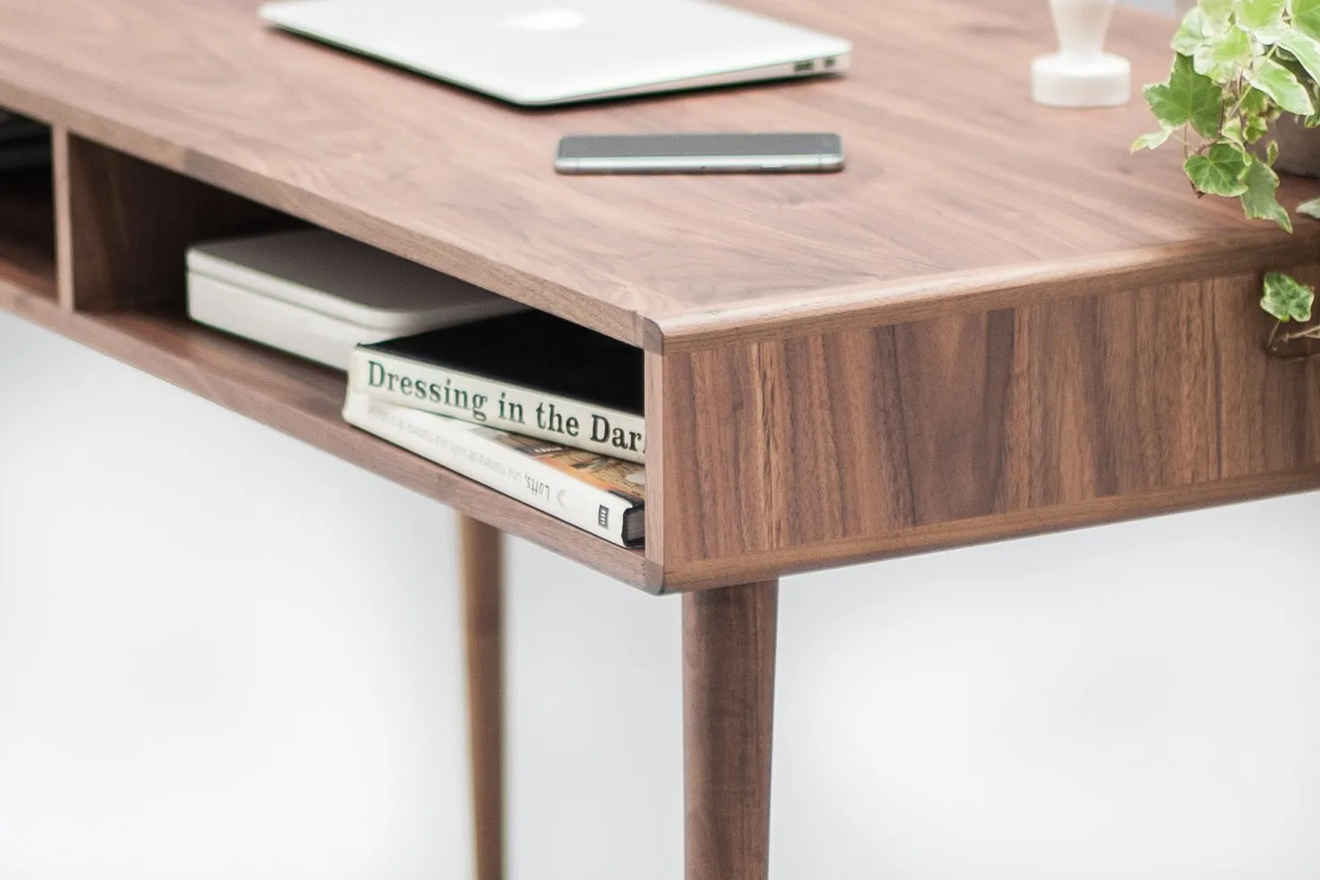 Mid-Century Solid Timber Desk (No Drawers)