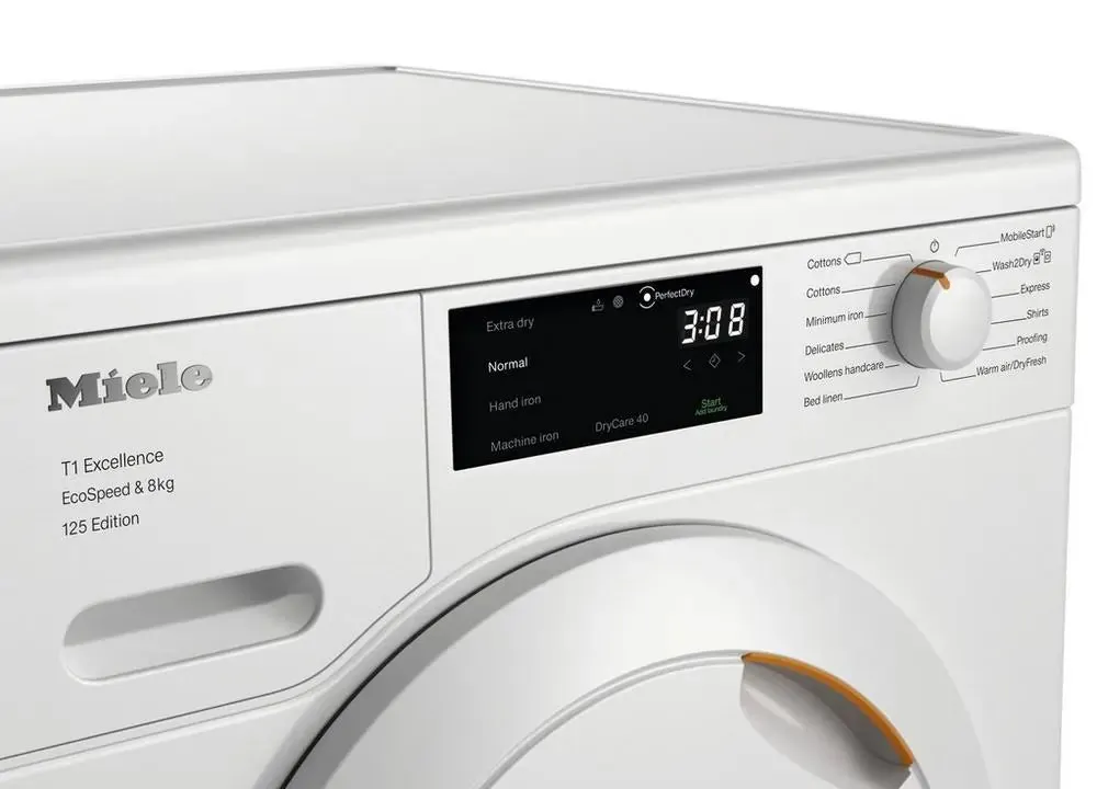 Miele TEC665WP 8kg Heat Pump Tumble Dryer, Lotus White