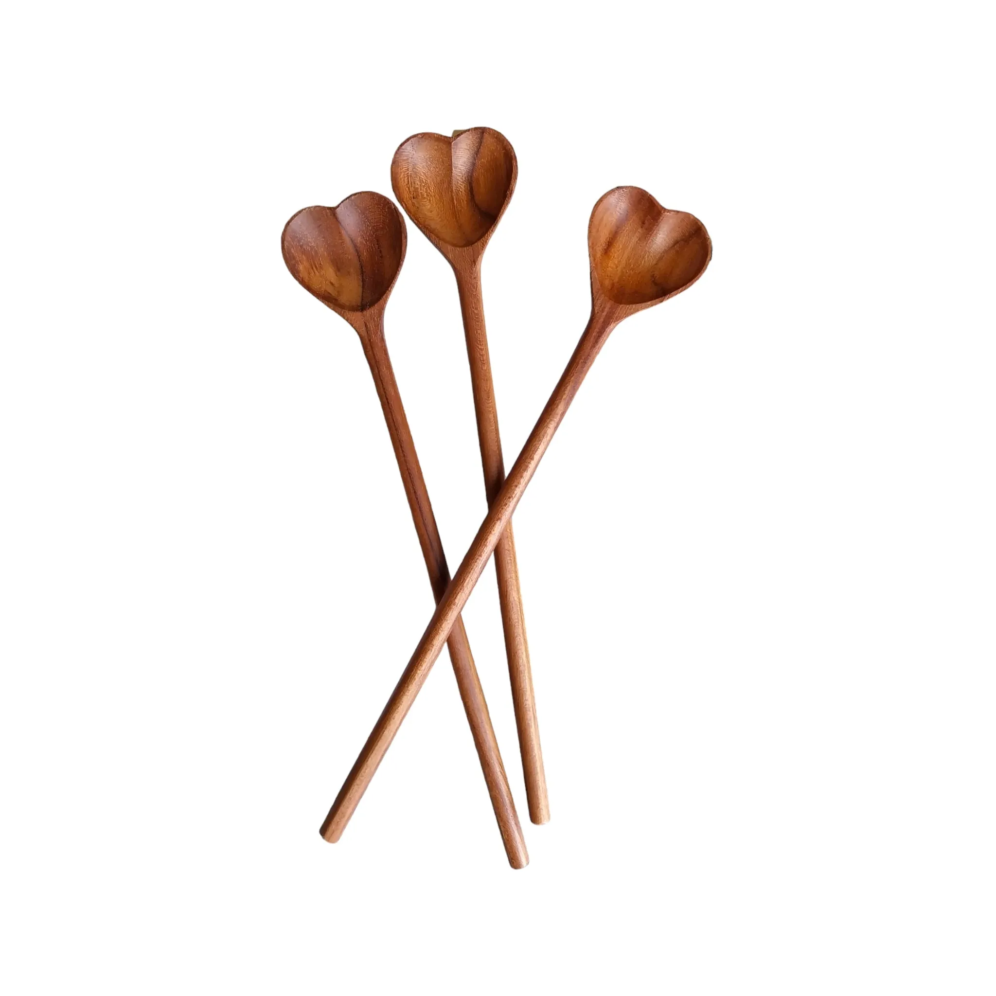 Mini heart teak wood spoon