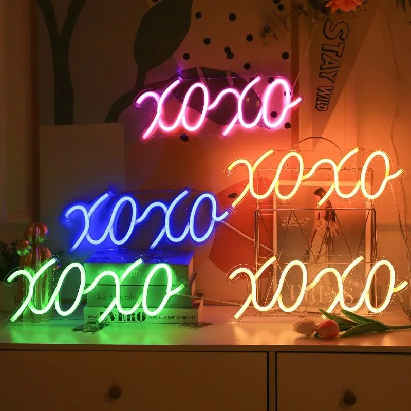 Modern Creative Letters Colorful USB Transparent Back Panel LED Neon Ambient Light