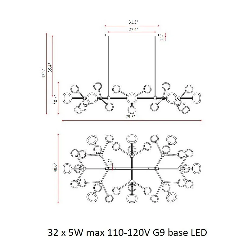 Nabila Flat Chandelier