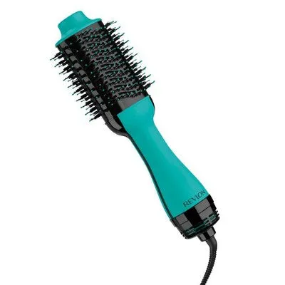 New - Revlon Salon One-Step Hair Dryer and Volumizer Hot Air Brush - Teal