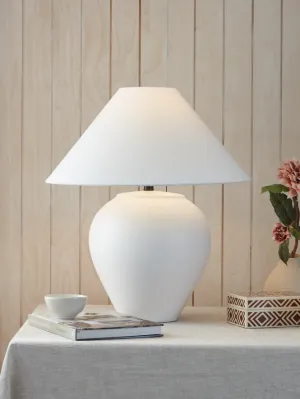 Nura White Ceramic Lamp & Shade