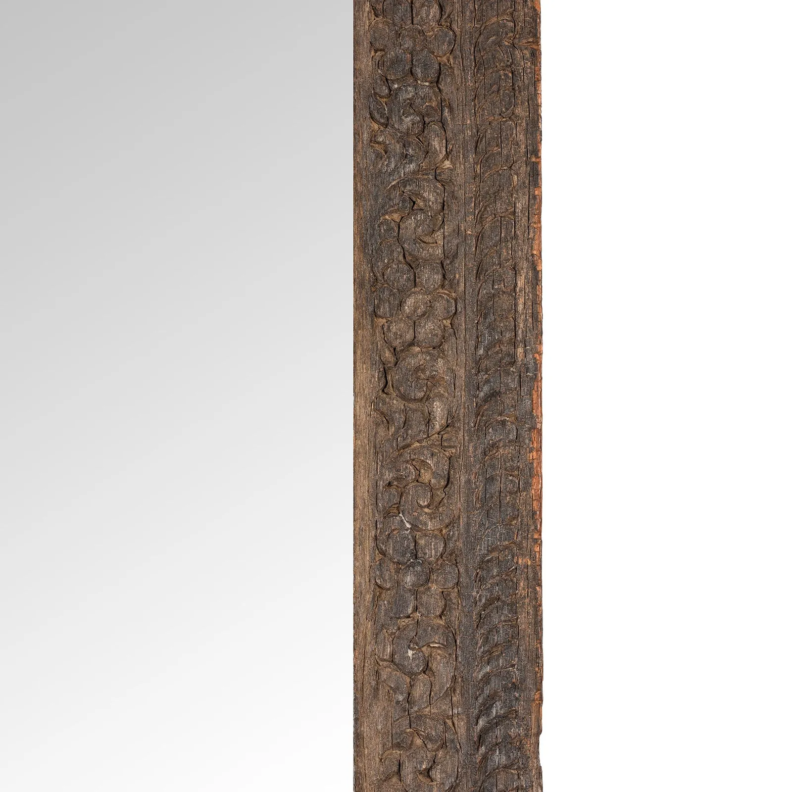 Old Carved Teak Mirror From Shekhawati - 19th Century