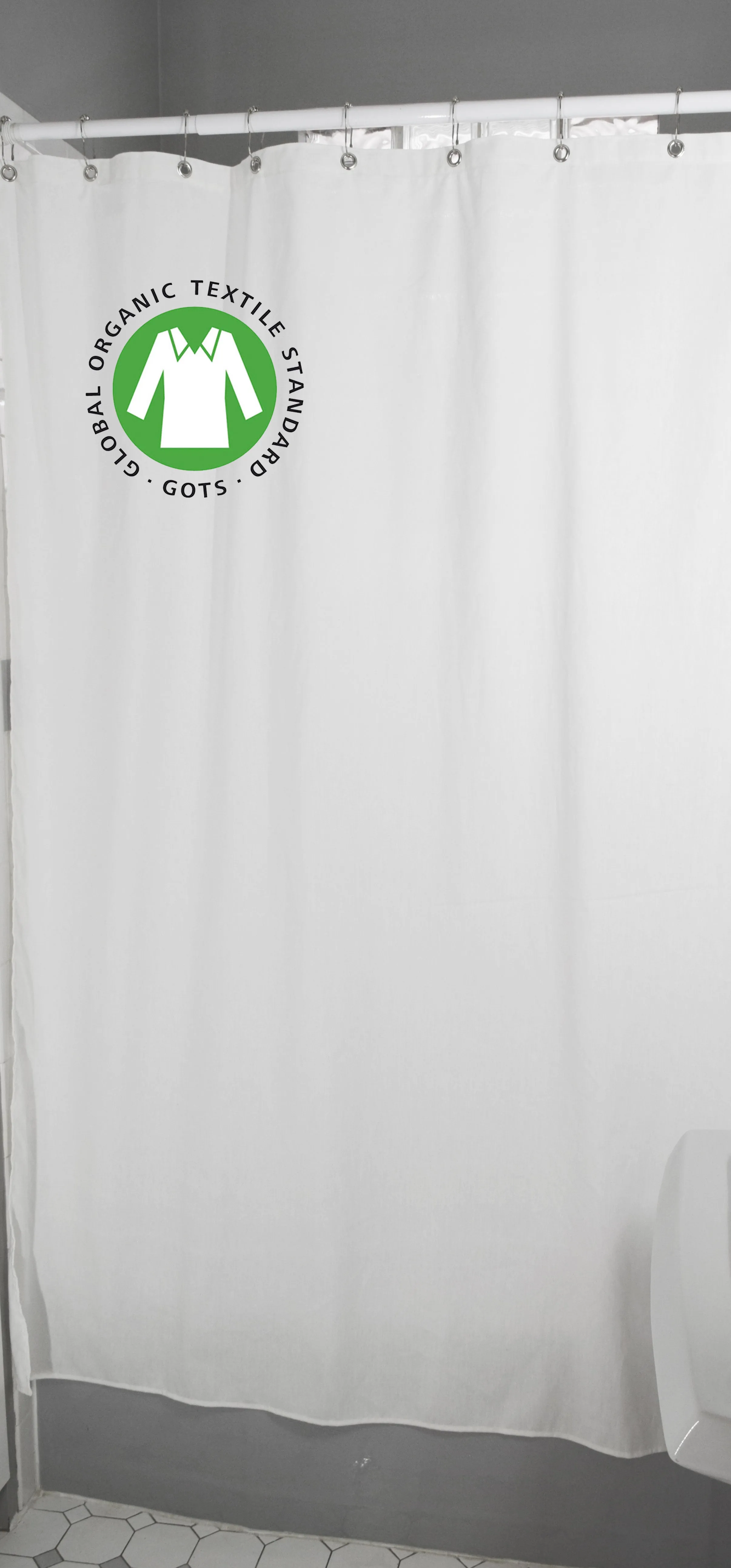 Organic Cotton Shower Curtain – Bath, Tub   Stall Sizes