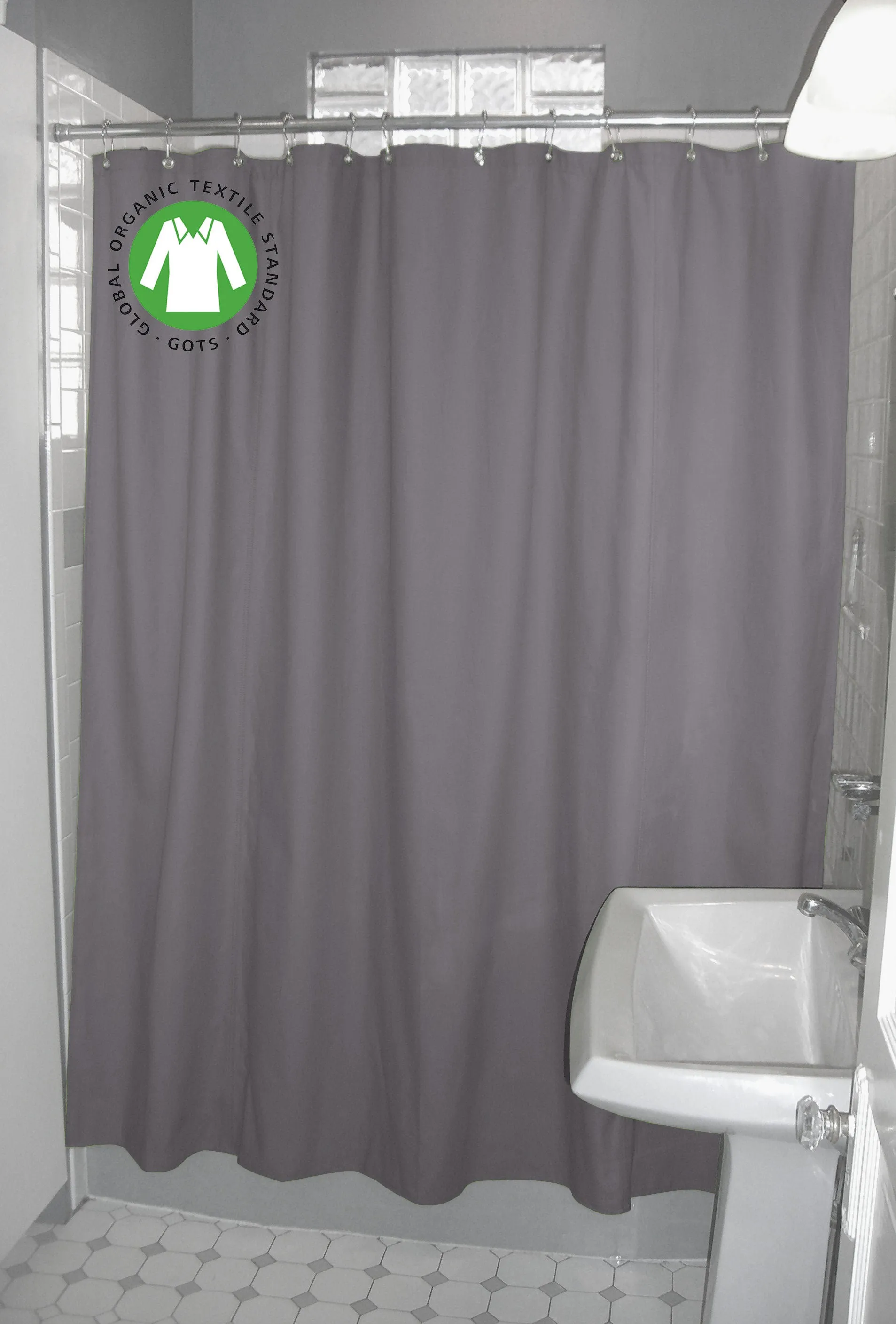 Organic Cotton Shower Curtain – Bath, Tub   Stall Sizes