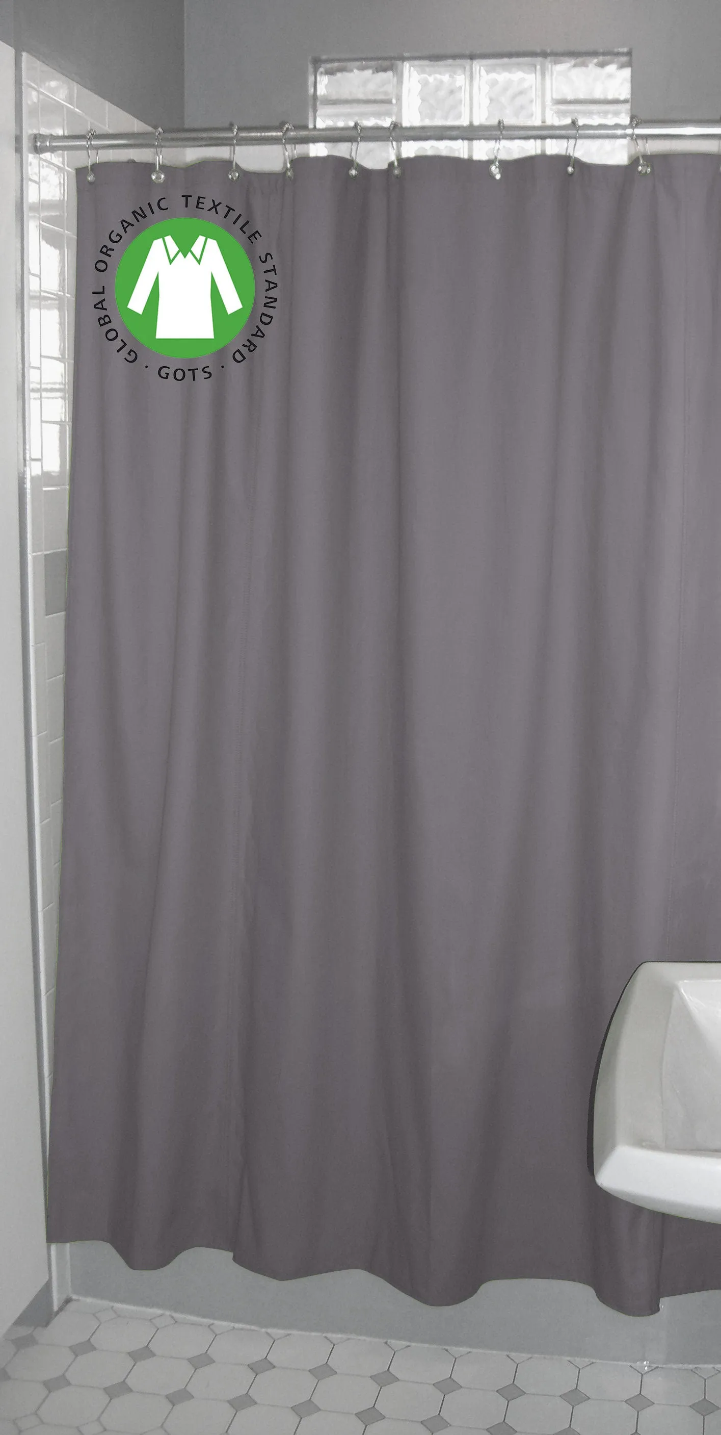 Organic Cotton Shower Curtain – Bath, Tub   Stall Sizes