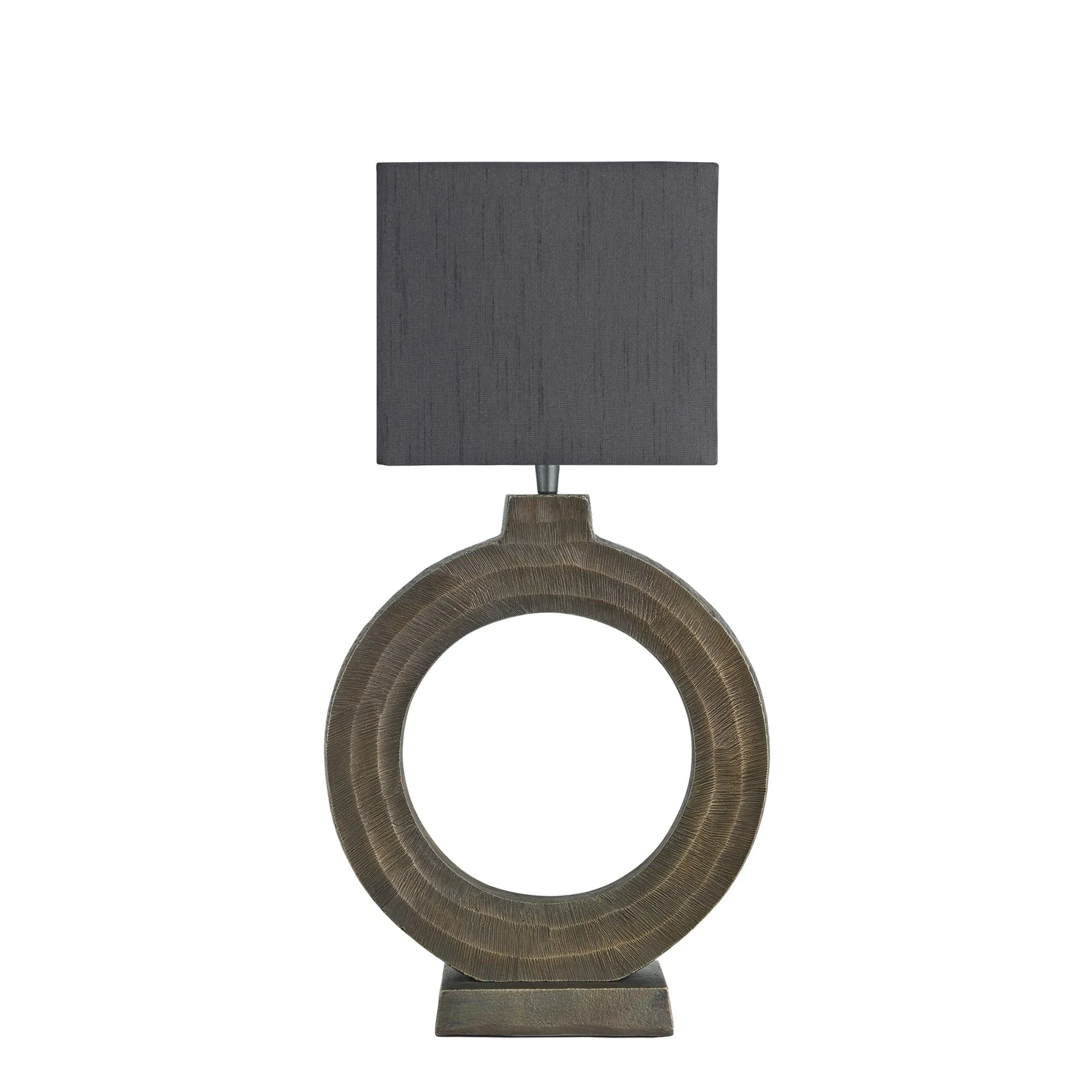 Ornate Circle Table Lamp - Brass