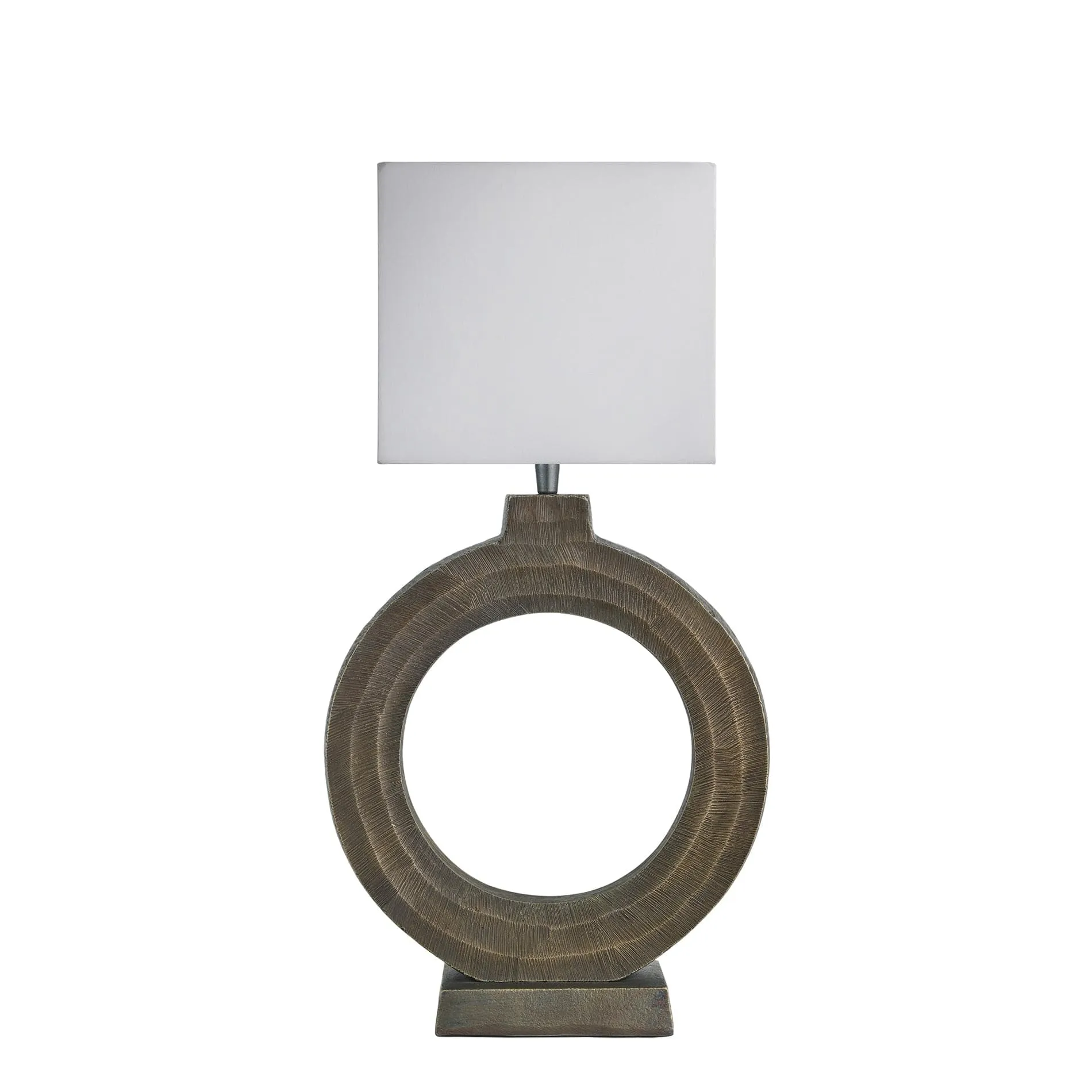 Ornate Circle Table Lamp - Brass