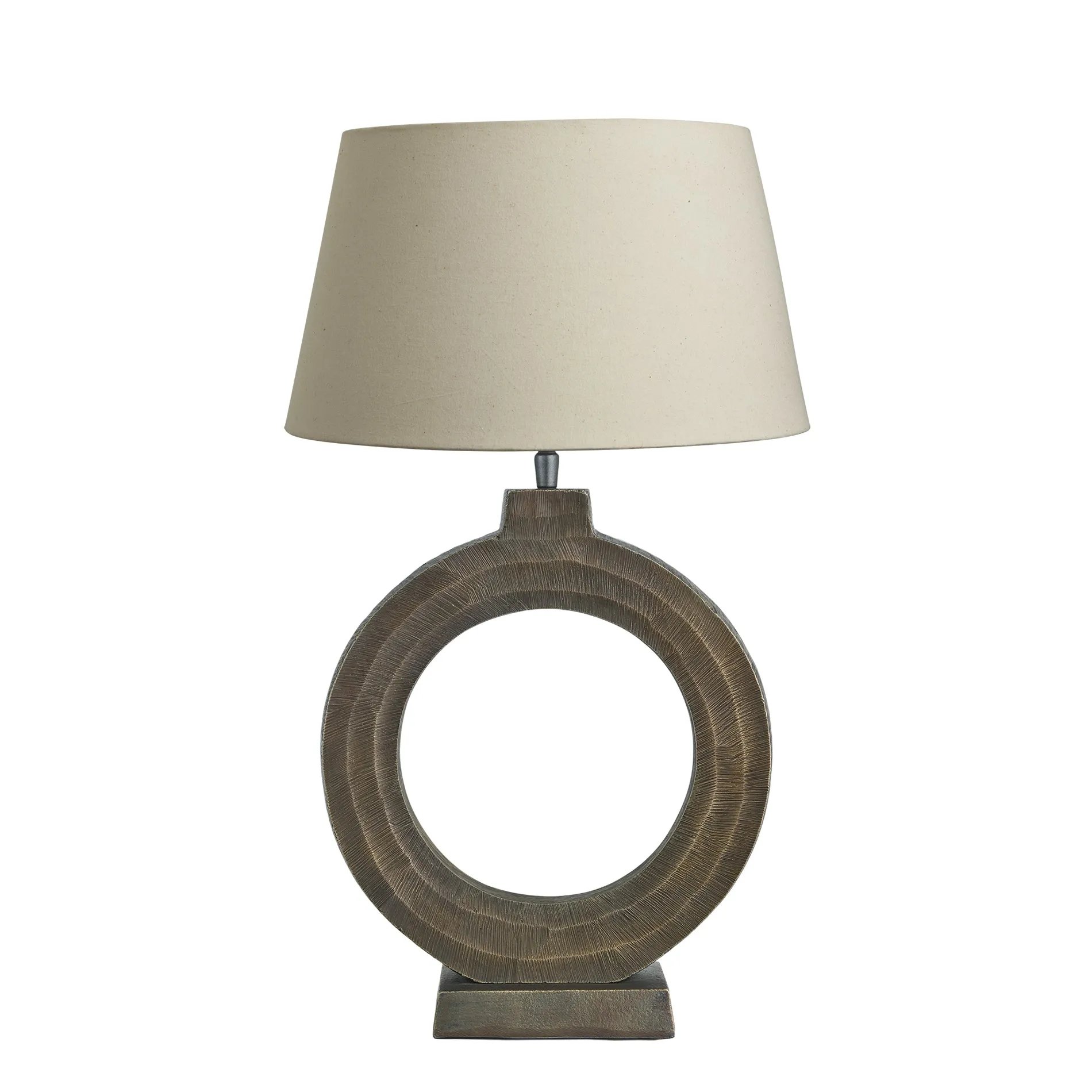 Ornate Circle Table Lamp - Brass