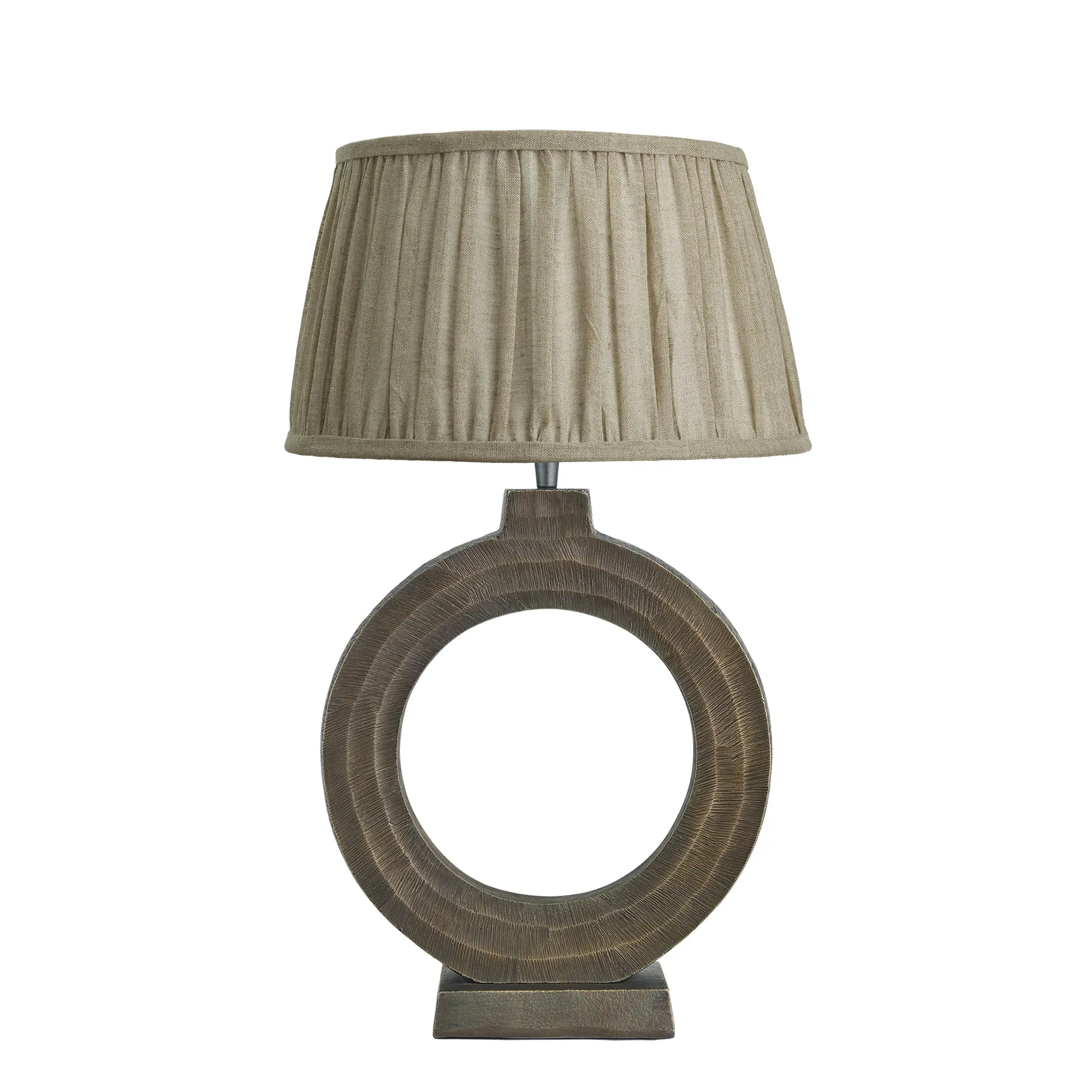 Ornate Circle Table Lamp - Brass