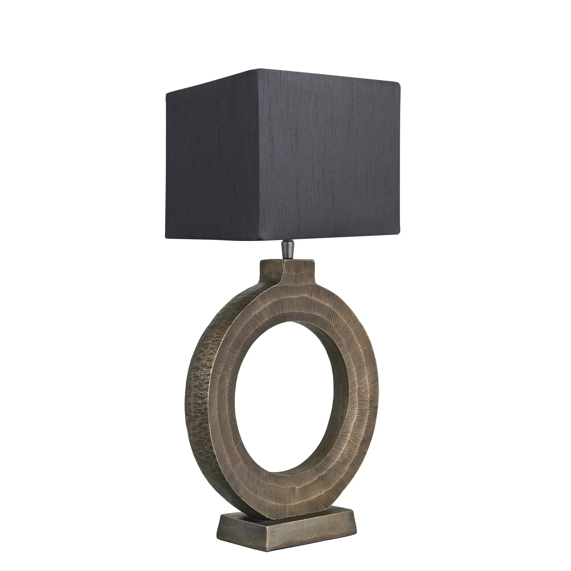 Ornate Circle Table Lamp - Brass