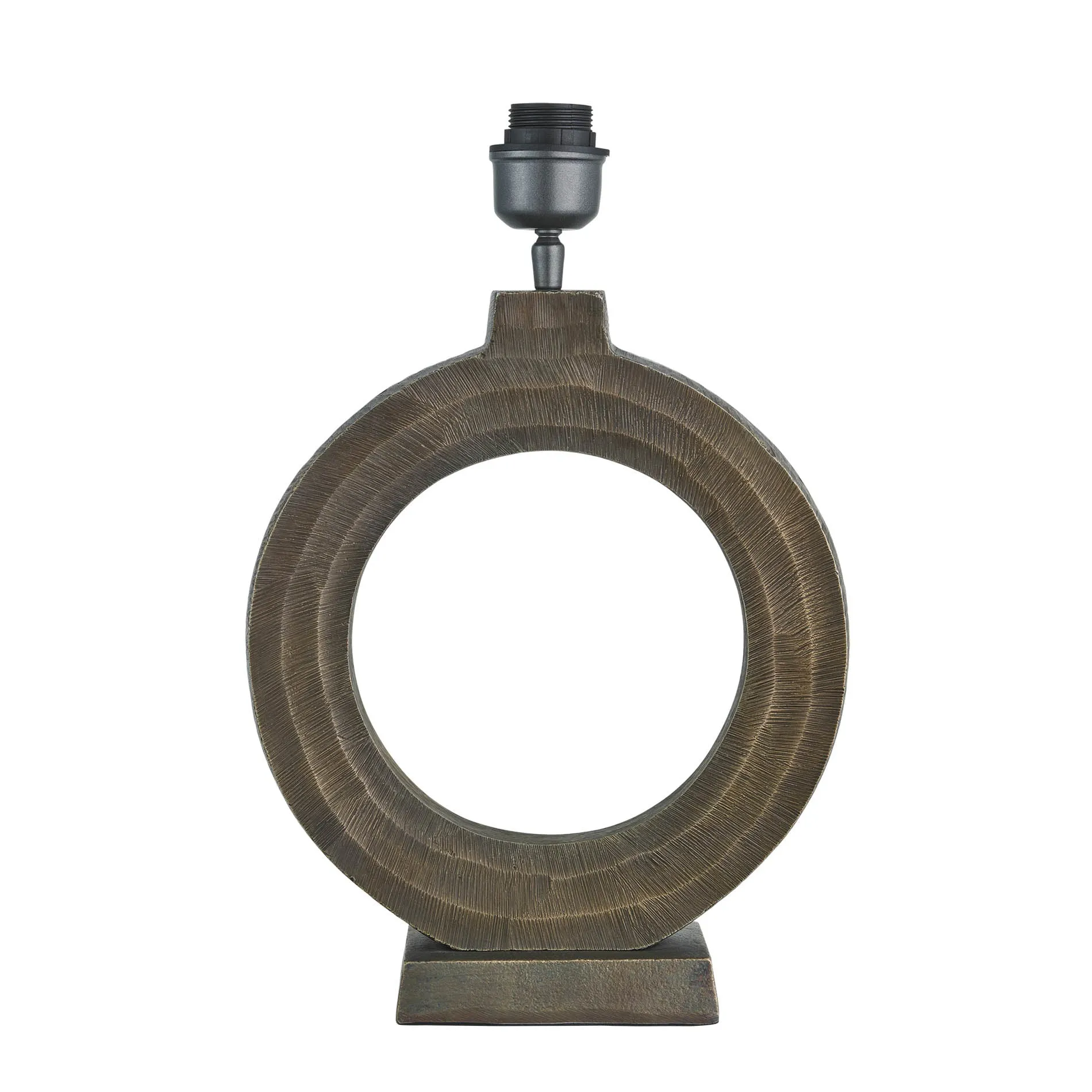 Ornate Circle Table Lamp - Brass