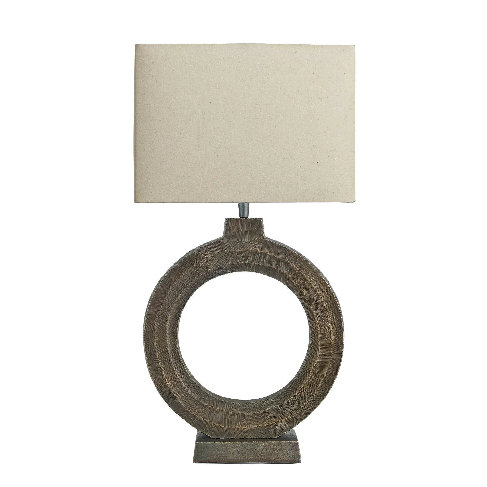 Ornate Circle Table Lamp - Brass