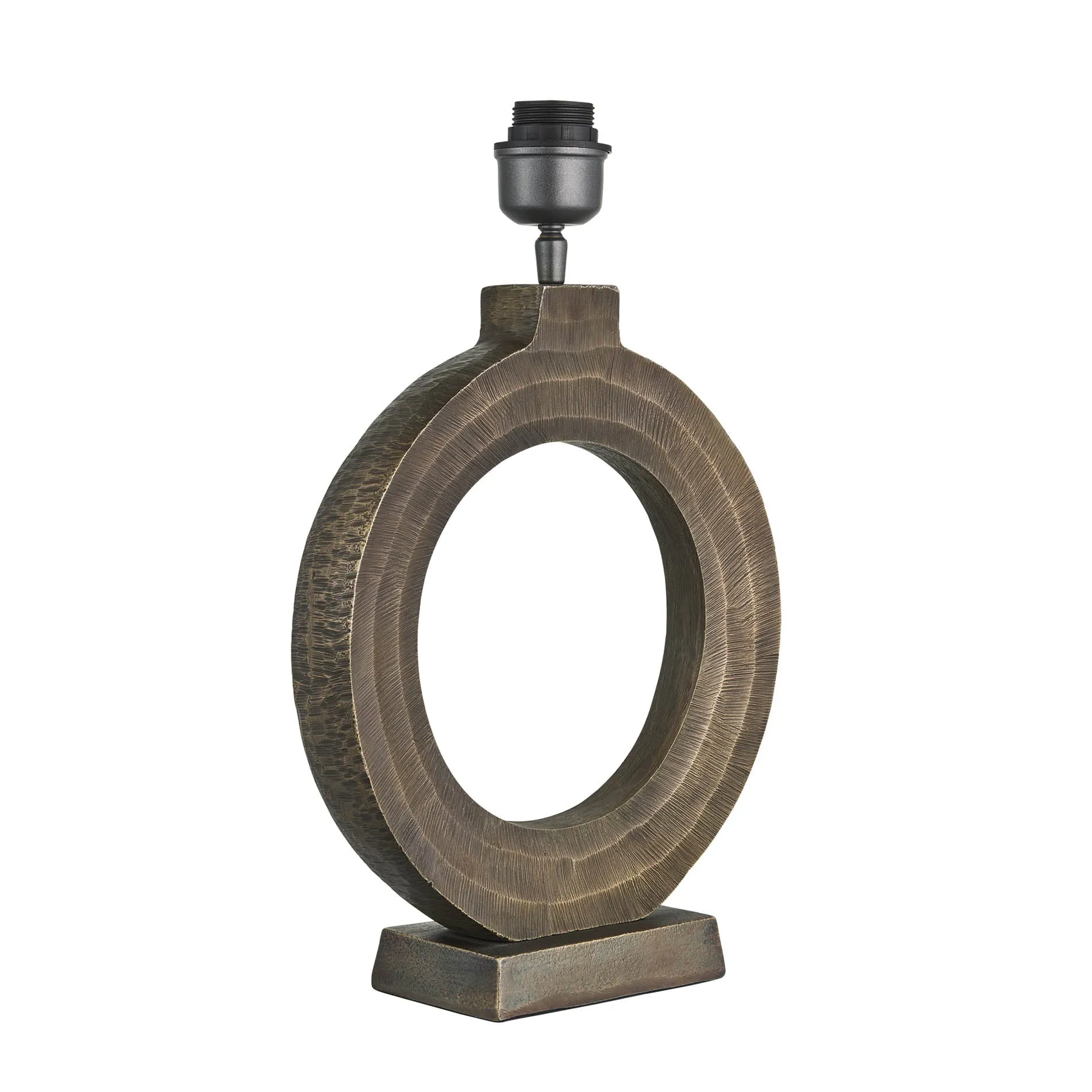 Ornate Circle Table Lamp - Brass