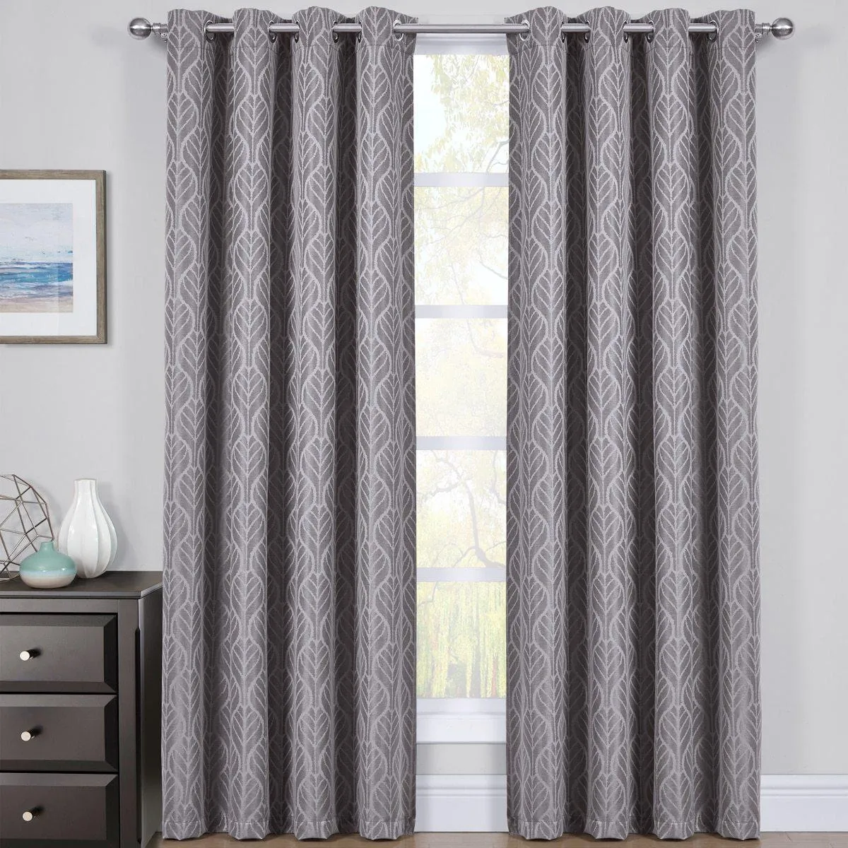 Pair Hilton Blackout Curtains Jacquard Thermal Insulated Set of 2 Panels