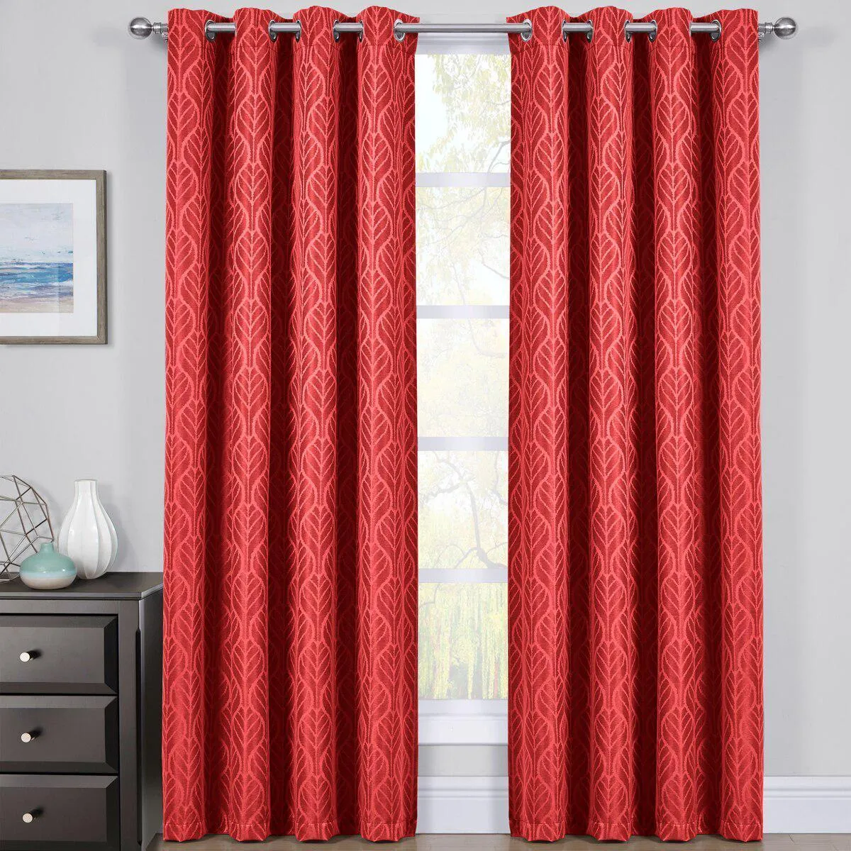 Pair Hilton Blackout Curtains Jacquard Thermal Insulated Set of 2 Panels