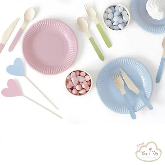 Pastel Love Wooden Cutlery - Pack of 18