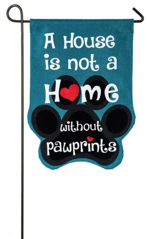 Paw Prints Burlap Garden Flag