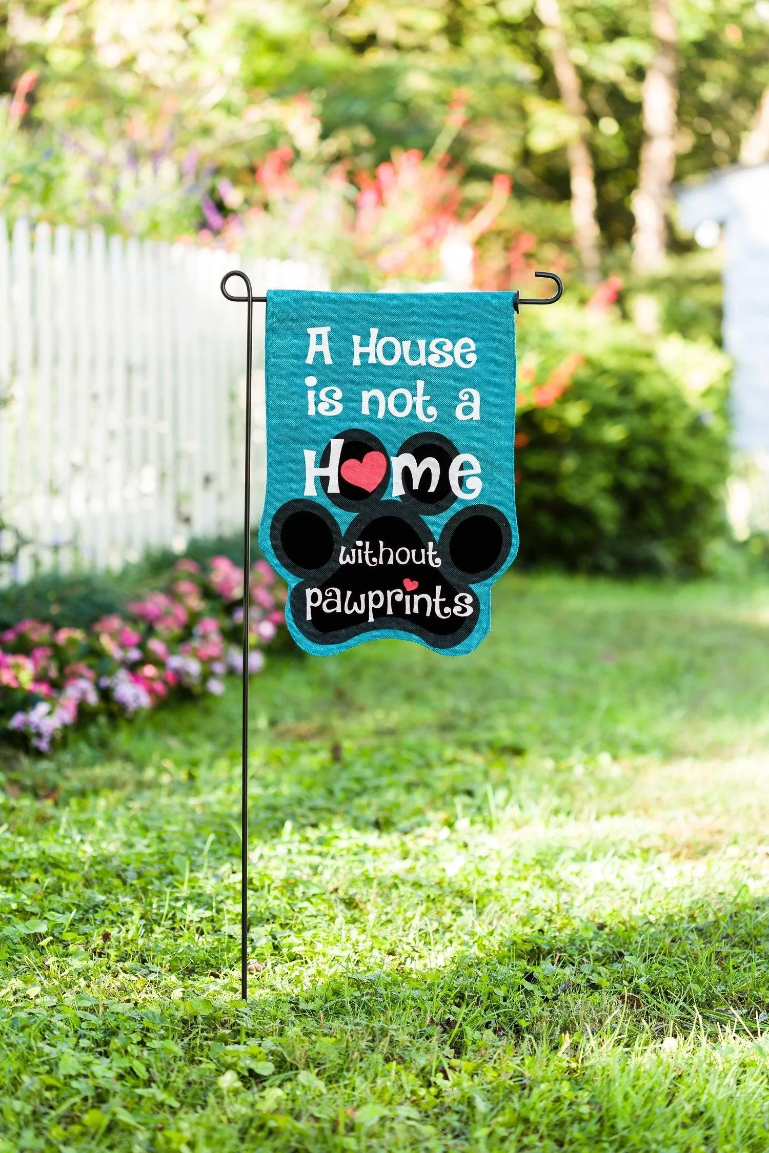 Paw Prints Burlap Garden Flag