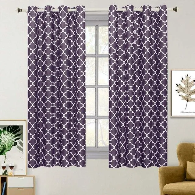 Purple Meridian Room-Darkening Thermal Insulated Curtain Pair (Set of 2 Panels)