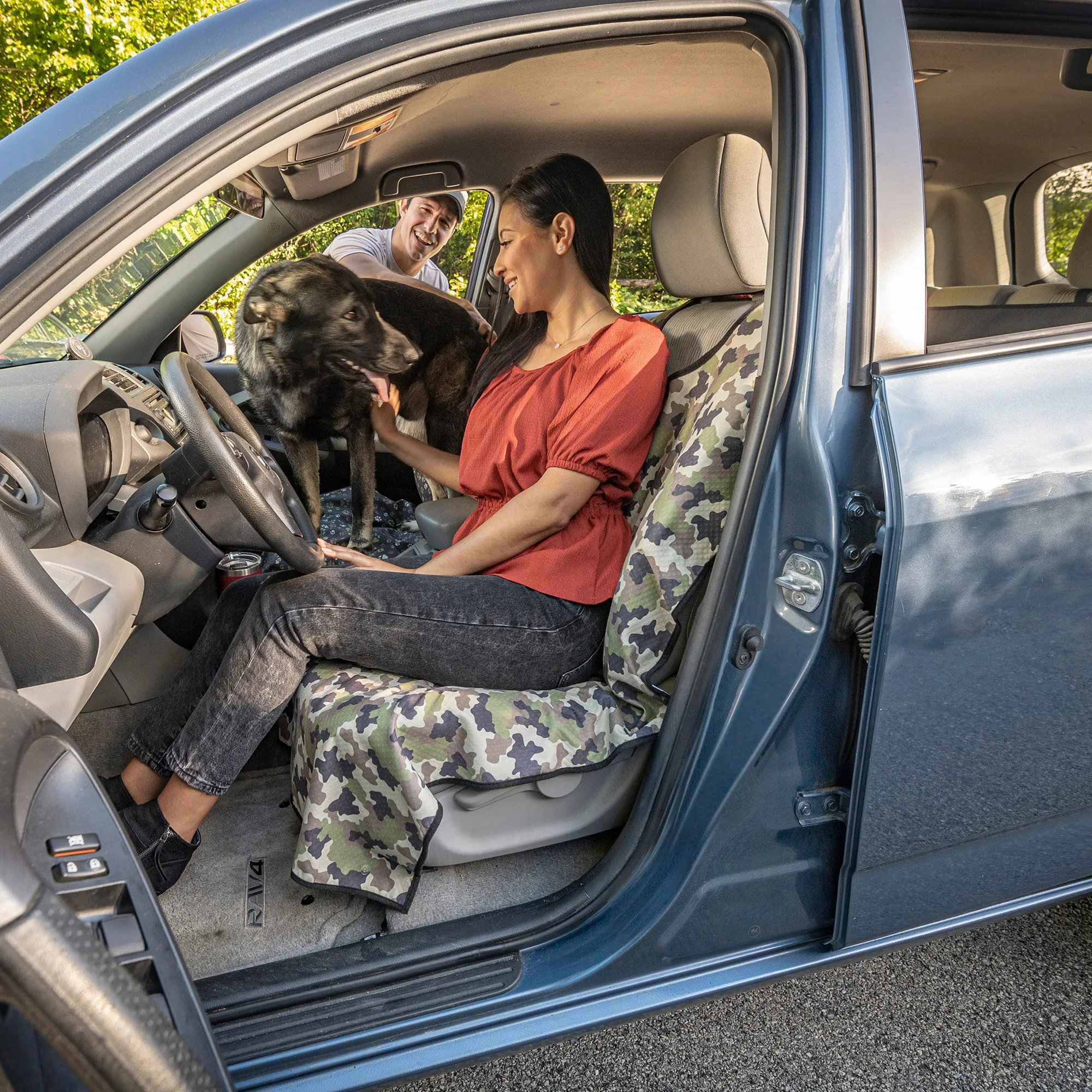 Quick Dry Woodland Camo Car Seat Cover