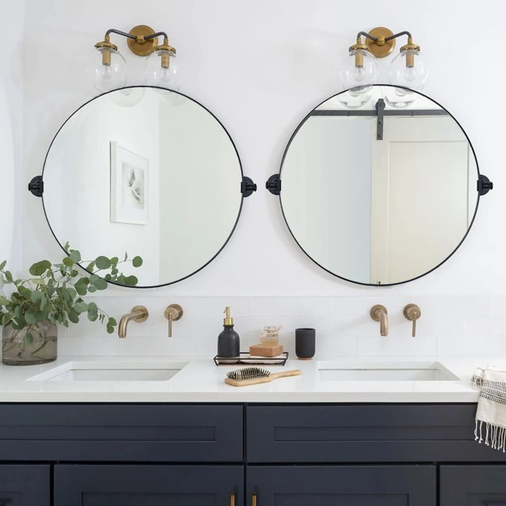 Round Pivot Bathroom Vanity Mirror