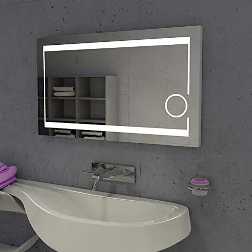 SmileSellers Glass LED Bathroom Mirror with White Light-Wall Mounted Backlit(24x48 Inch) (White Light)