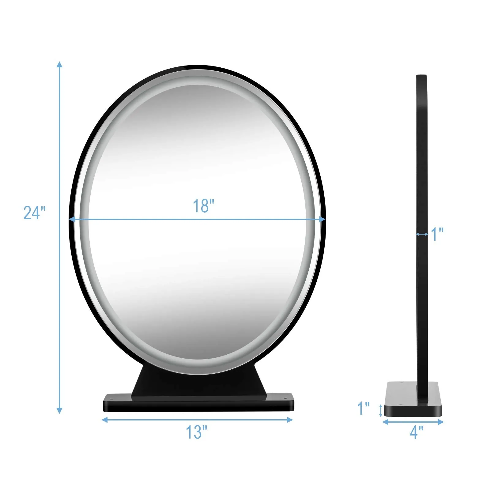 Tangkula Vanity Makeup Mirror with Lights, Round HD Lighted Mirror w/Remote Control