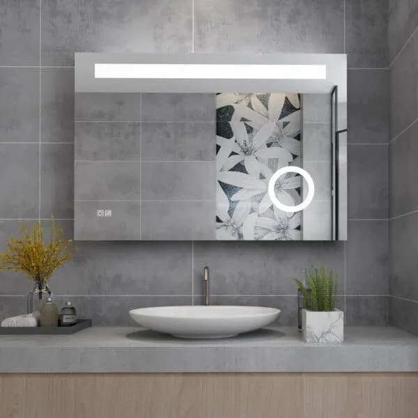 TINITALO Bathroom LED Mirror Home Mirror Wall Mirror with Touch Sensor, 3 Light Effects, Glass, Rectangular LED-39 (24 x 42 Inch)