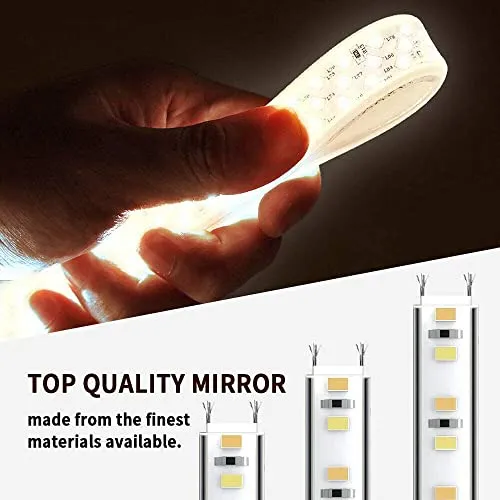 TINITALO Bathroom LED Mirror Home Mirror Wall Mirror with Touch Sensor, 3 Light Effects, Glass, Rectangular LED-9 (24 x 48 Inch)