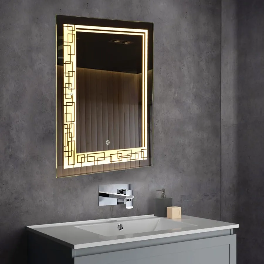 TINITALO Rectangular LED Mirror for Bathroom with Back Light, Touch Sensor, and 3 Light Effects (LED-TIN-5, 24 x 30 Inch)