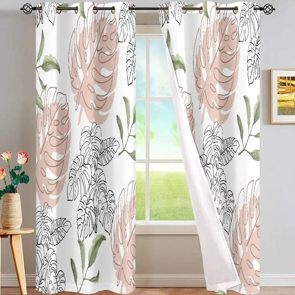 White Floral Grommet Curtain