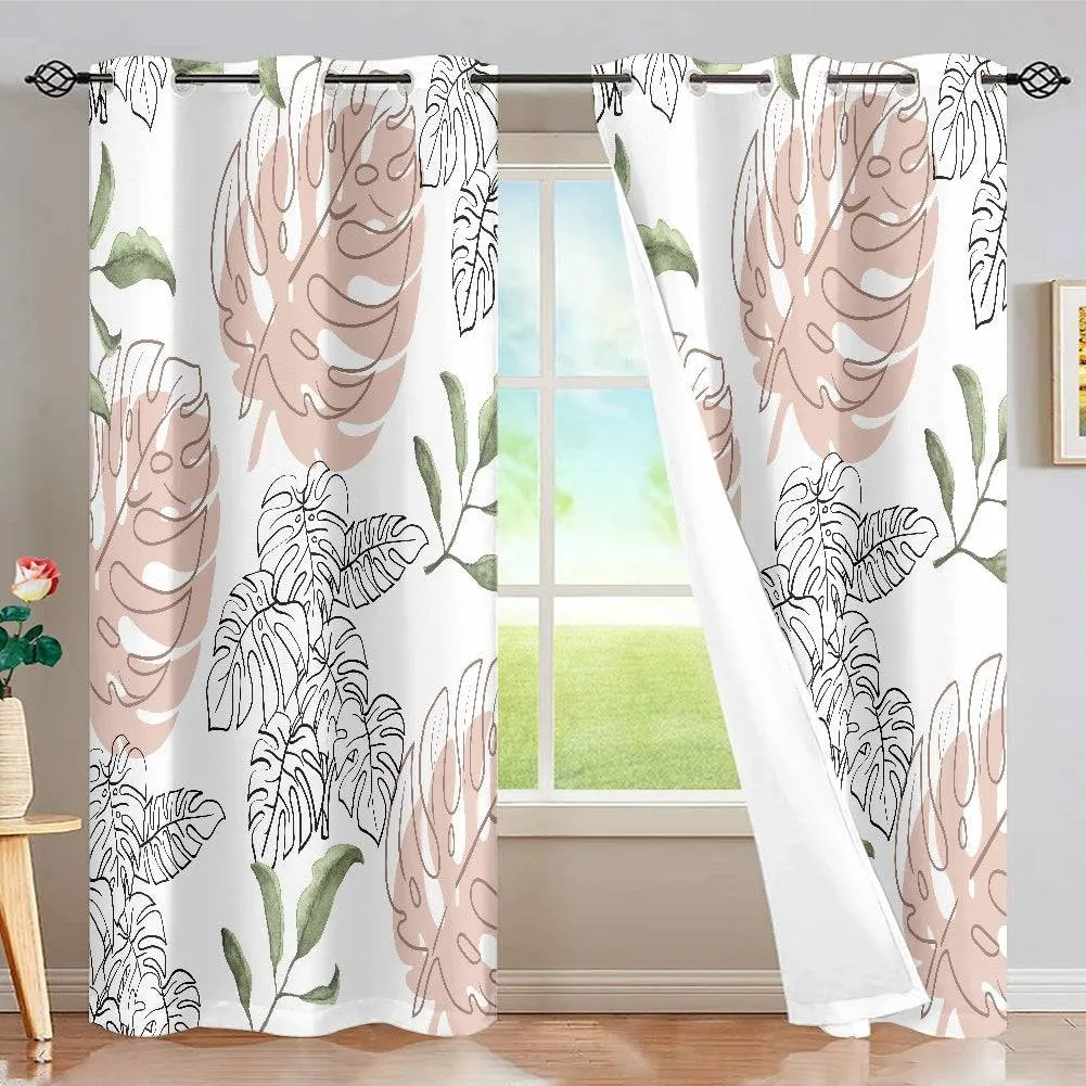 White Floral Grommet Curtain