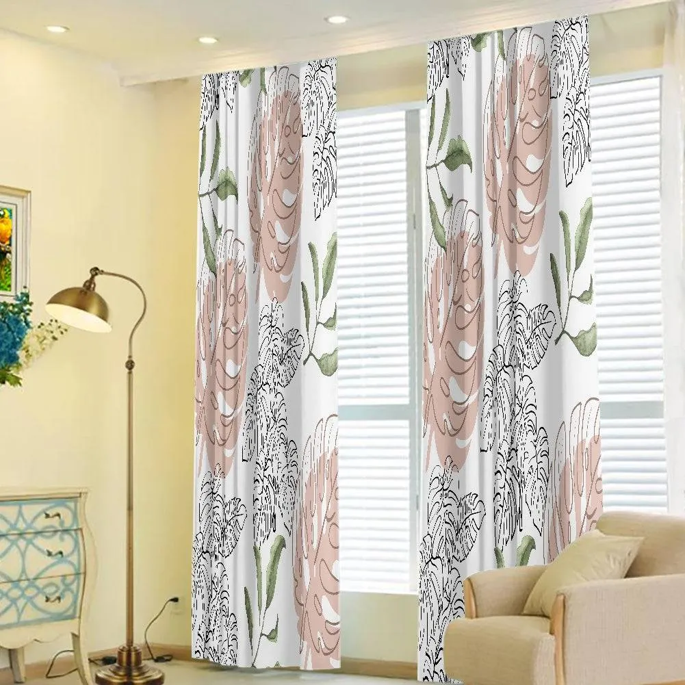 White Floral Grommet Curtain