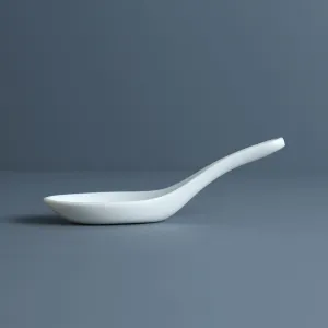 White Porcelain Soup Spoon