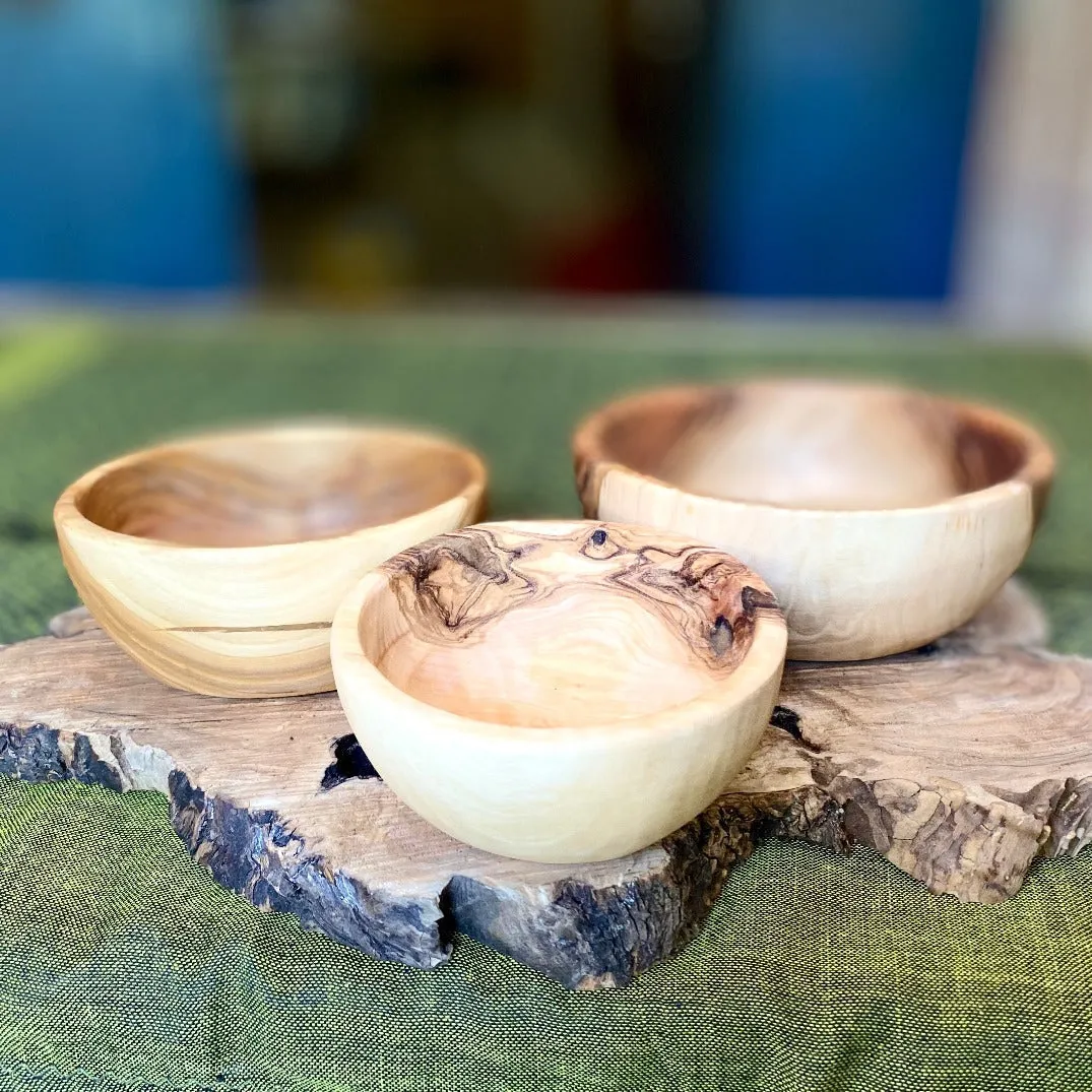 Wooden Round Mezze Dishes -3 Piece Set from Palestine