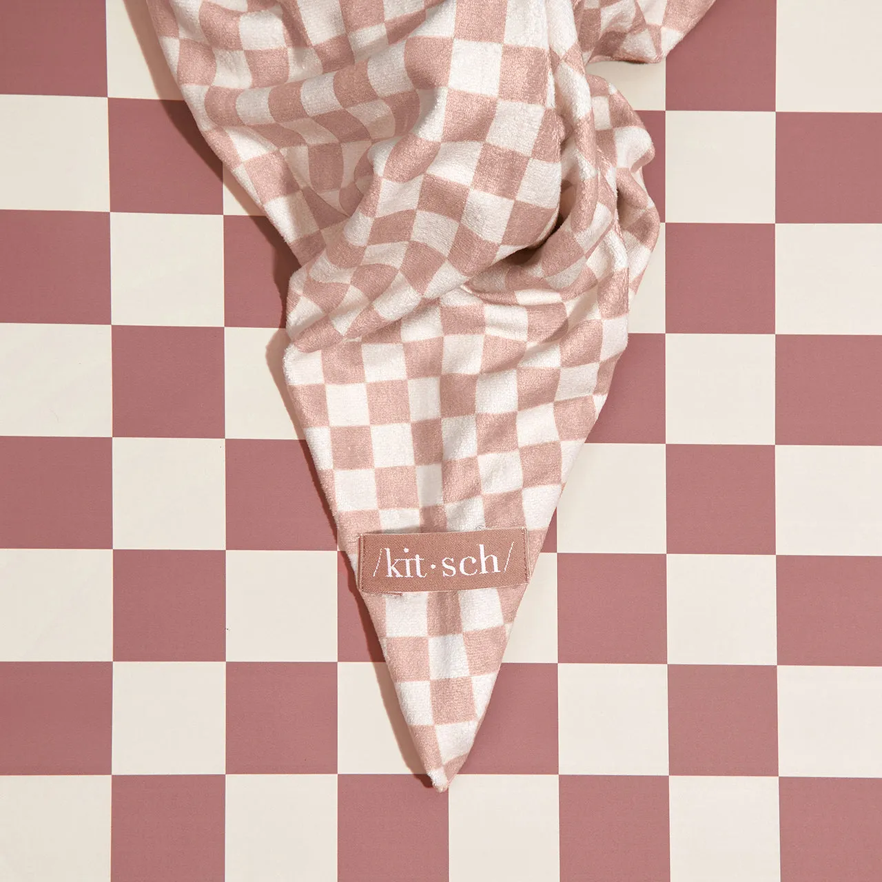 XL Quick-Dry Hair Towel Wrap - Checker